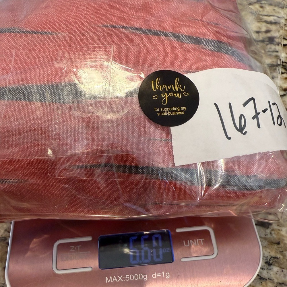 Pinkish Red Striped Linen Button-Front Top - Picture 11 of 11